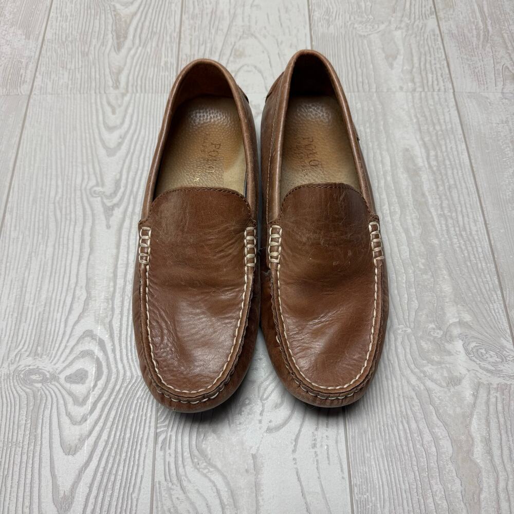 Polo Ralph Lauren Woodley Men’s 7.5 D Brown Leather Driving Loafers Moccasins